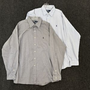 Polo Ralph Lauren Lowell Sport Shirt Men's Extra Large Gray Blue Preppy Lot of 2